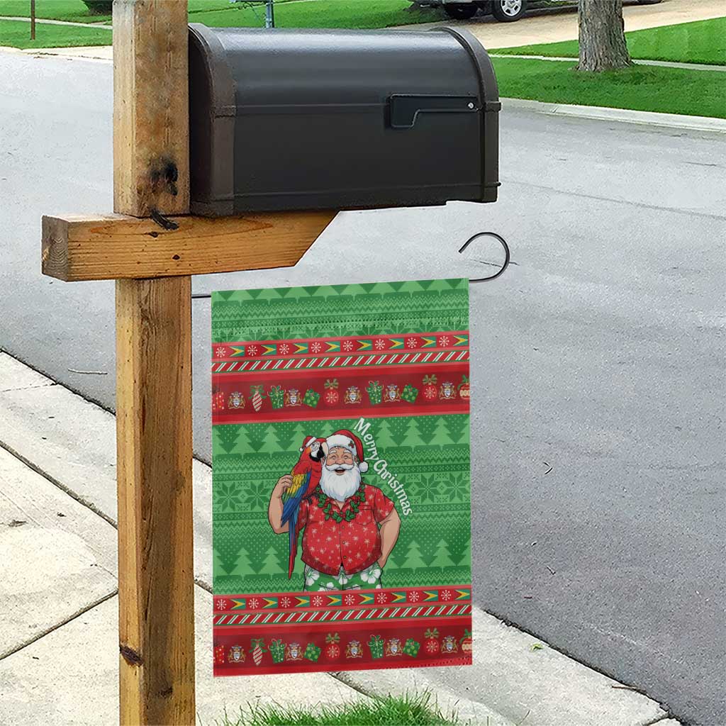 Guyana Christmas Garden Flag Santa With Macaw Parrot Merry Xmas - Wonder Print Shop