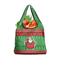 Guyana Christmas Grocery Bag Santa With Macaw Parrot Merry Xmas - Wonder Print Shop