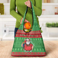 Guyana Christmas Grocery Bag Santa With Macaw Parrot Merry Xmas - Wonder Print Shop