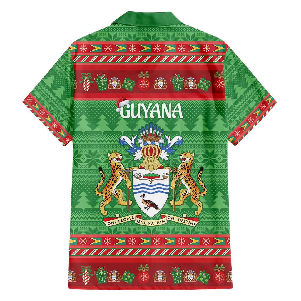 Guyana Christmas Hawaiian Shirt Santa With Macaw Parrot Merry Xmas - Wonder Print Shop