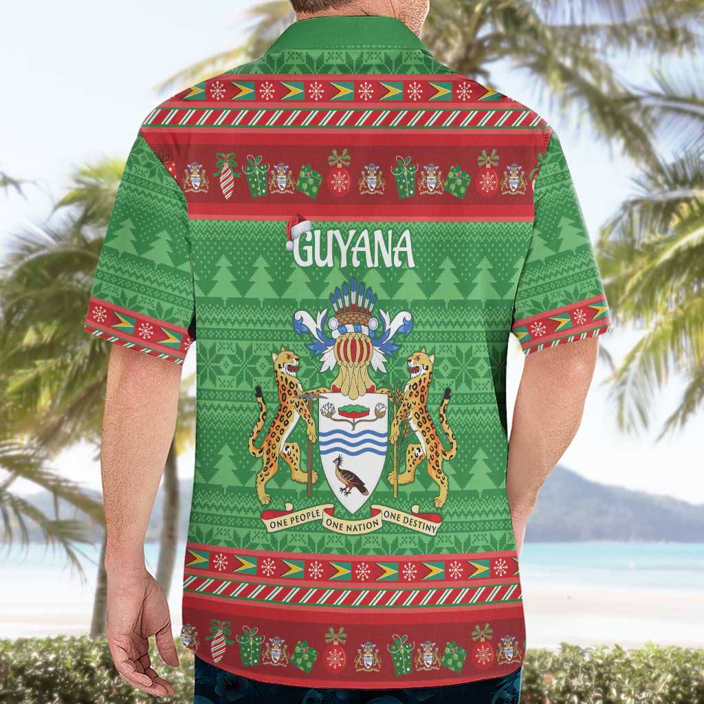 Guyana Christmas Hawaiian Shirt Santa With Macaw Parrot Merry Xmas - Wonder Print Shop