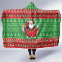 Guyana Christmas Hooded Blanket Santa With Macaw Parrot Merry Xmas - Wonder Print Shop