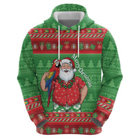 Guyana Christmas Hoodie Santa With Macaw Parrot Merry Xmas - Wonder Print Shop
