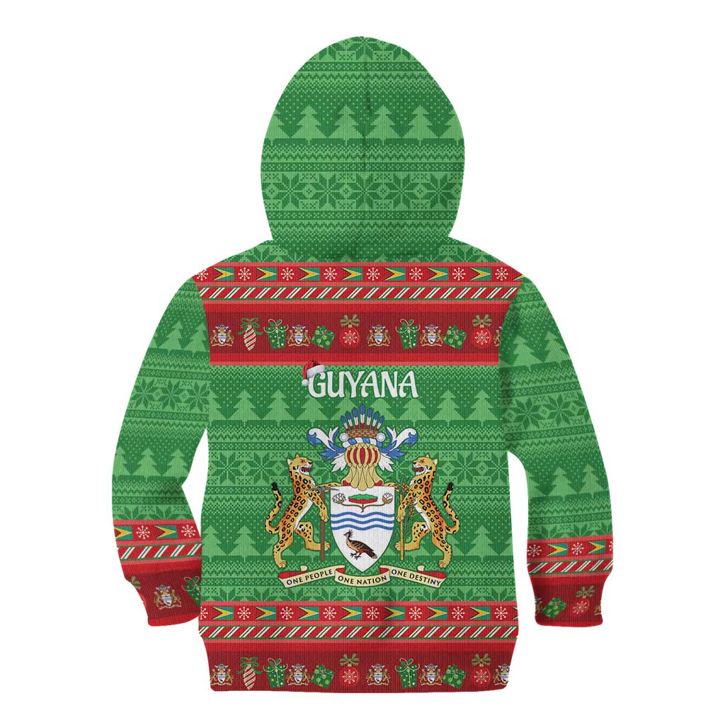 Guyana Christmas Kid Hoodie Santa With Macaw Parrot Merry Xmas - Wonder Print Shop