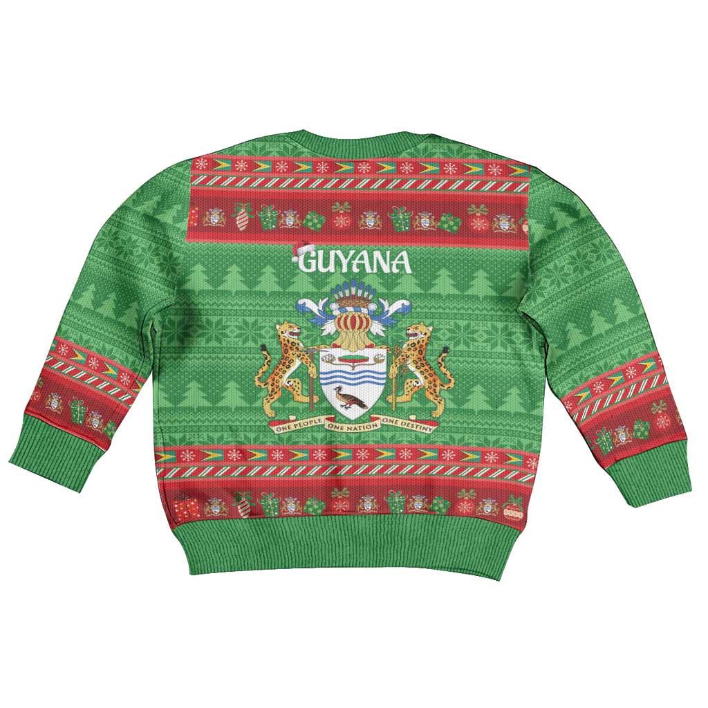 Guyana Christmas Kid Ugly Christmas Sweater Santa With Macaw Parrot Merry Xmas - Wonder Print Shop