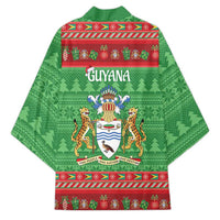 Guyana Christmas Kimono Santa With Macaw Parrot Merry Xmas - Wonder Print Shop