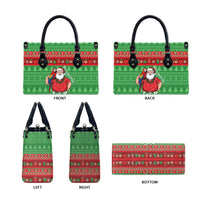Guyana Christmas Leather Bag Santa With Macaw Parrot Merry Xmas - Wonder Print Shop