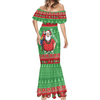 Guyana Christmas Mermaid Dress Santa With Macaw Parrot Merry Xmas - Wonder Print Shop