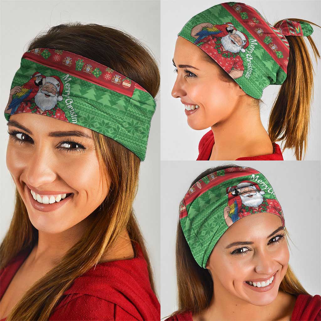 Guyana Christmas Neck Gaiter Santa With Macaw Parrot Merry Xmas - Wonder Print Shop