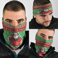 Guyana Christmas Neck Gaiter Santa With Macaw Parrot Merry Xmas - Wonder Print Shop