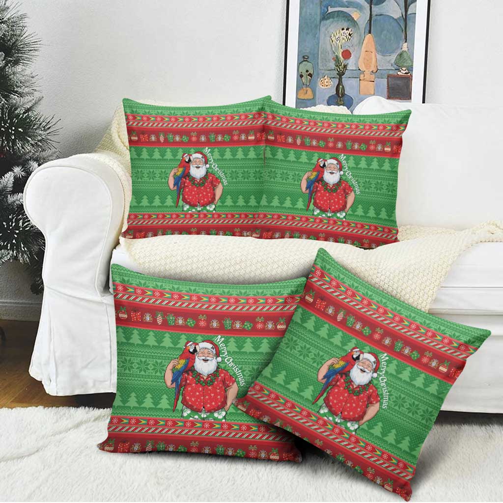 Guyana Christmas Pillow Cover Santa With Macaw Parrot Merry Xmas - Wonder Print Shop