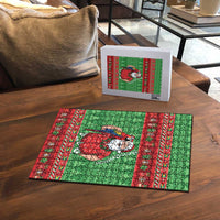Guyana Christmas Puzzle Santa With Macaw Parrot Merry Xmas - Wonder Print Shop