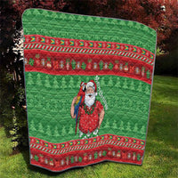 Guyana Christmas Quilt Santa With Macaw Parrot Merry Xmas - Wonder Print Shop