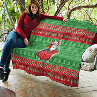 Guyana Christmas Quilt Santa With Macaw Parrot Merry Xmas - Wonder Print Shop