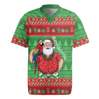 Guyana Christmas Rugby Jersey Santa With Macaw Parrot Merry Xmas - Wonder Print Shop
