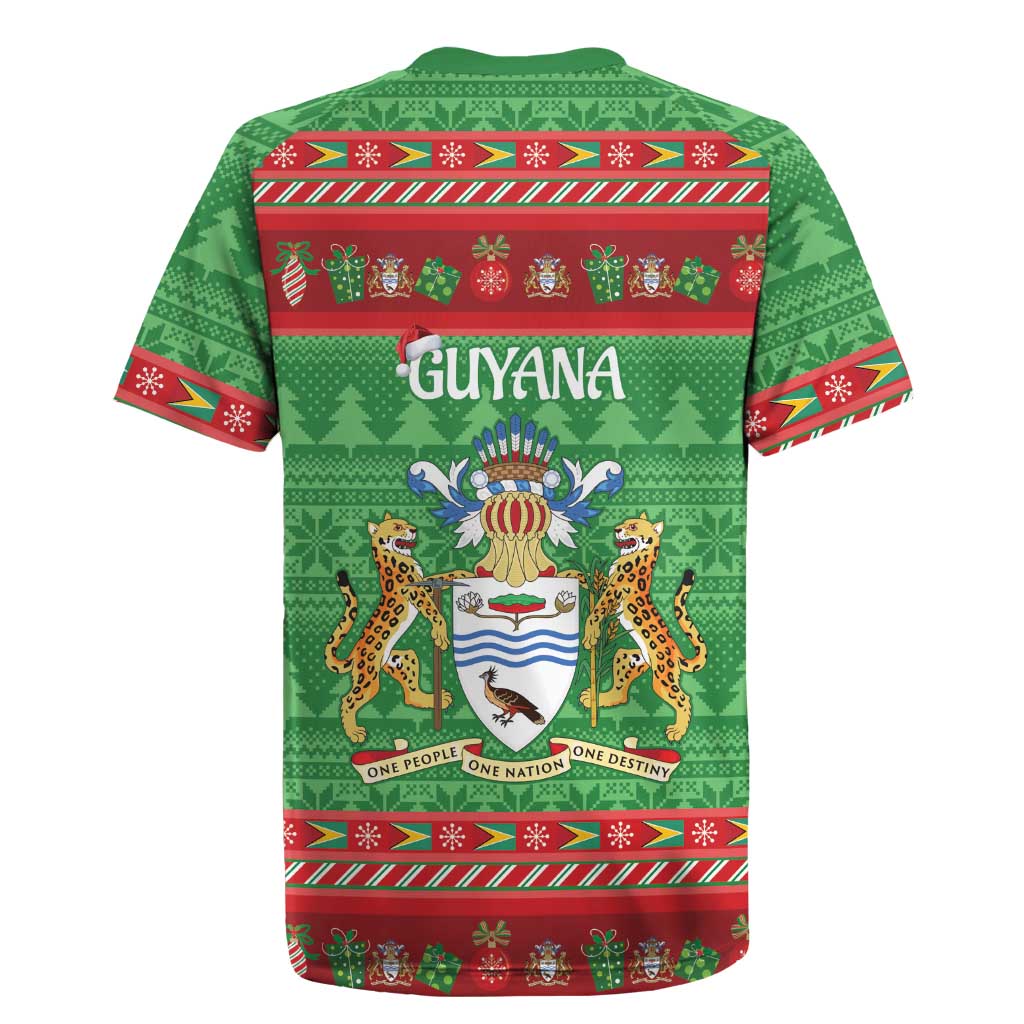 Guyana Christmas Rugby Jersey Santa With Macaw Parrot Merry Xmas - Wonder Print Shop