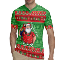 Guyana Christmas Rugby Jersey Santa With Macaw Parrot Merry Xmas - Wonder Print Shop