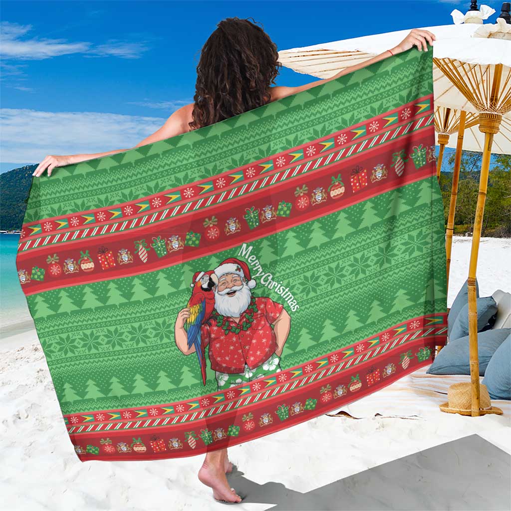 Guyana Christmas Sarong Santa With Macaw Parrot Merry Xmas - Wonder Print Shop