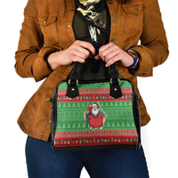 Guyana Christmas Shoulder Handbag Santa With Macaw Parrot Merry Xmas - Wonder Print Shop