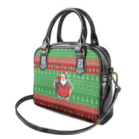 Guyana Christmas Shoulder Handbag Santa With Macaw Parrot Merry Xmas - Wonder Print Shop