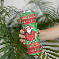 Guyana Christmas Skinny Tumbler Santa With Macaw Parrot Merry Xmas - Wonder Print Shop