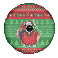 Guyana Christmas Spare Tire Cover Santa With Macaw Parrot Merry Xmas - Wonder Print Shop