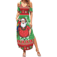 Guyana Christmas Summer Maxi Dress Santa With Macaw Parrot Merry Xmas - Wonder Print Shop
