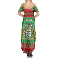 Guyana Christmas Summer Maxi Dress Santa With Macaw Parrot Merry Xmas - Wonder Print Shop