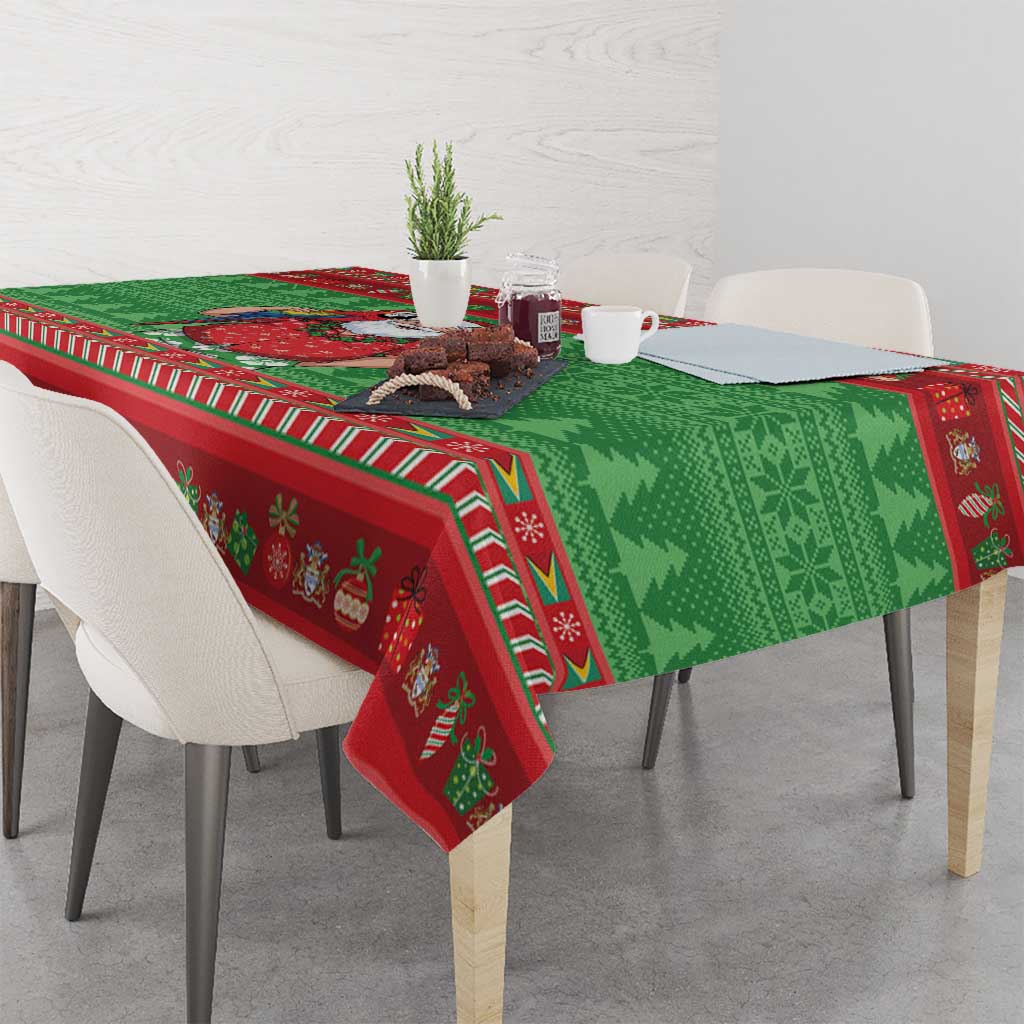 Guyana Christmas Tablecloth Santa With Macaw Parrot Merry Xmas - Wonder Print Shop