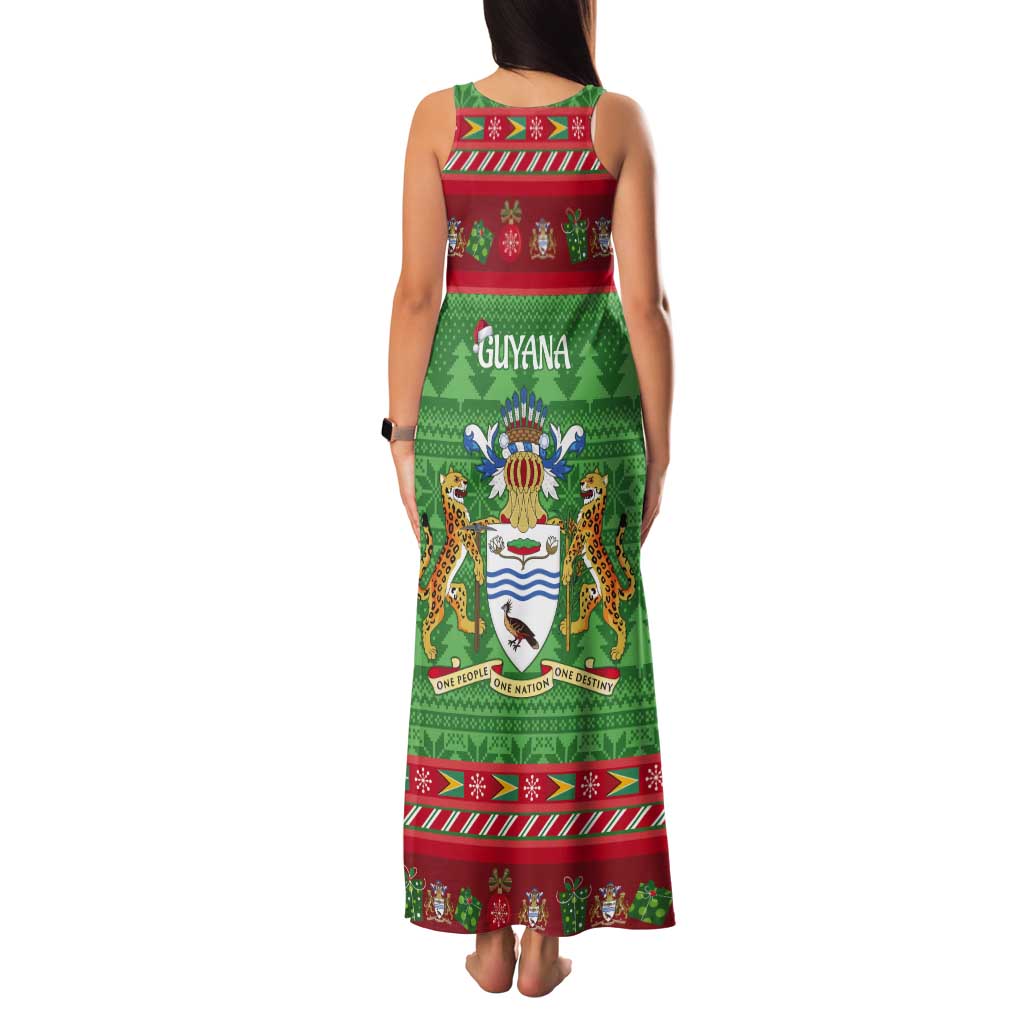 Guyana Christmas Tank Maxi Dress Santa With Macaw Parrot Merry Xmas - Wonder Print Shop