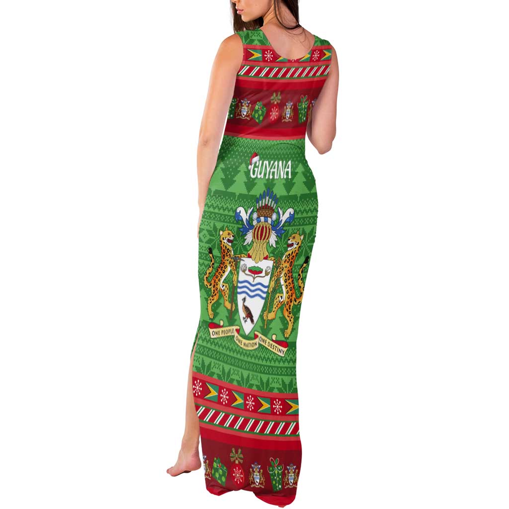 Guyana Christmas Tank Maxi Dress Santa With Macaw Parrot Merry Xmas - Wonder Print Shop