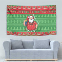 Guyana Christmas Tapestry Santa With Macaw Parrot Merry Xmas - Wonder Print Shop
