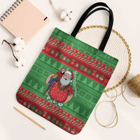 Guyana Christmas Tote Bag Santa With Macaw Parrot Merry Xmas - Wonder Print Shop