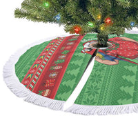 Guyana Christmas Tree Skirt Santa With Macaw Parrot Merry Xmas - Wonder Print Shop