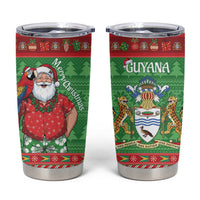 Guyana Christmas Tumbler Cup Santa With Macaw Parrot Merry Xmas - Wonder Print Shop