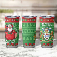 Guyana Christmas Tumbler Cup Santa With Macaw Parrot Merry Xmas - Wonder Print Shop