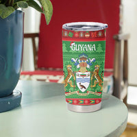 Guyana Christmas Tumbler Cup Santa With Macaw Parrot Merry Xmas - Wonder Print Shop