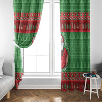Guyana Christmas Window Curtain Santa With Macaw Parrot Merry Xmas - Wonder Print Shop