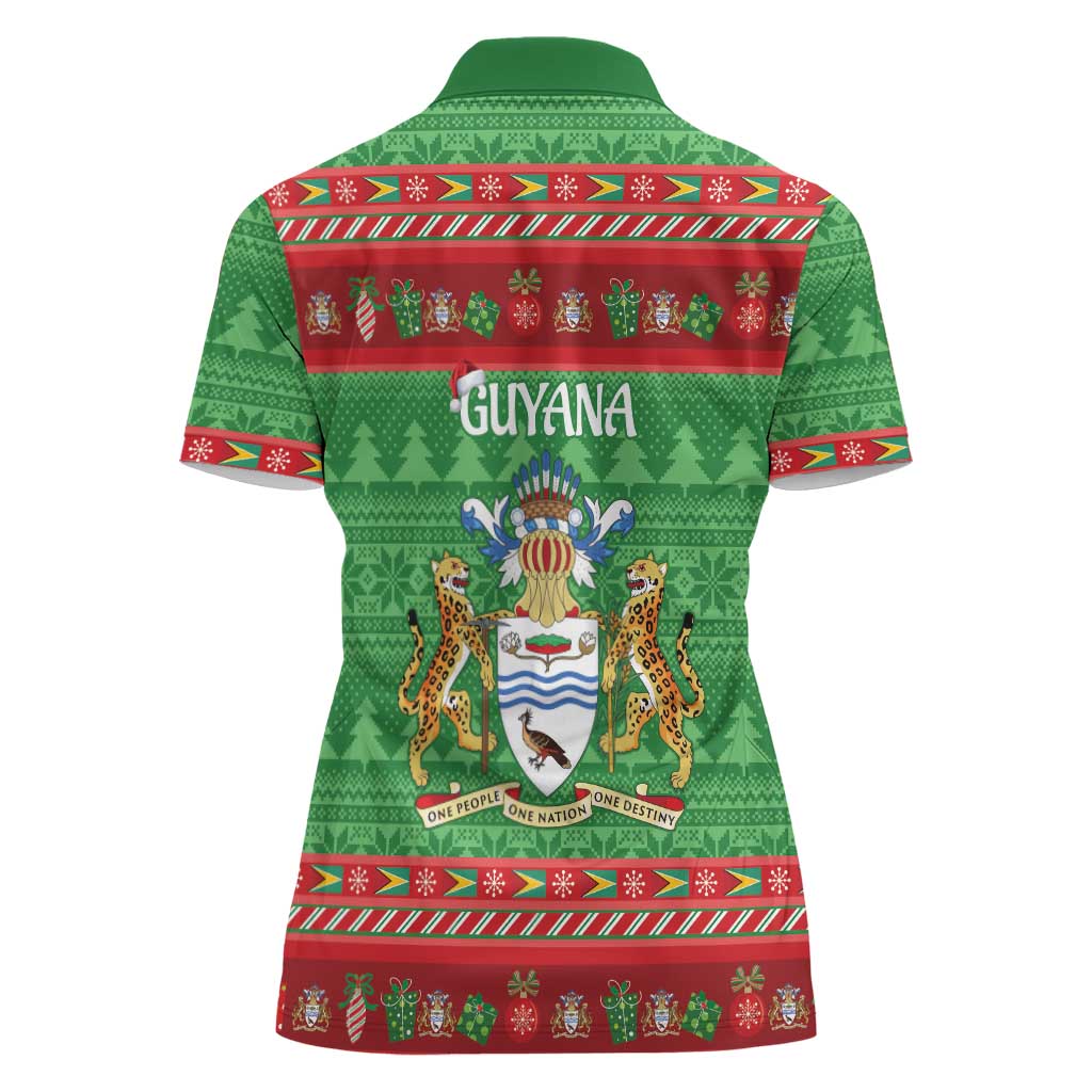 Guyana Christmas Women Polo Shirt Santa With Macaw Parrot Merry Xmas - Wonder Print Shop