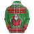 Guyana Christmas Zip Hoodie Santa With Macaw Parrot Merry Xmas - Wonder Print Shop
