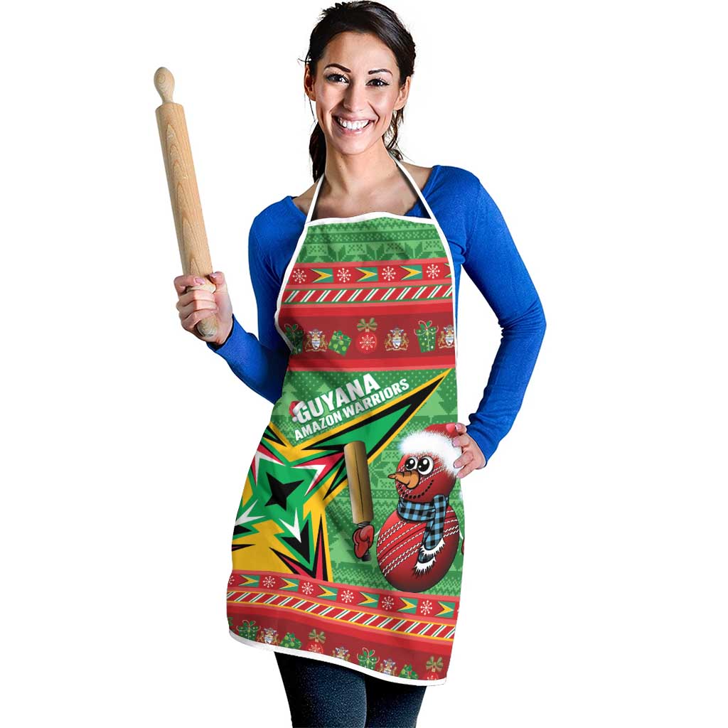 Guyana Cricket Christmas Apron Amazon Warriors Merry Xmas - Wonder Print Shop