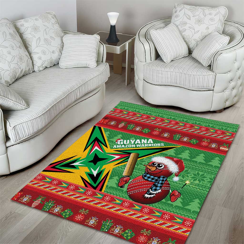 Guyana Cricket Christmas Area Rug Amazon Warriors Merry Xmas - Wonder Print Shop