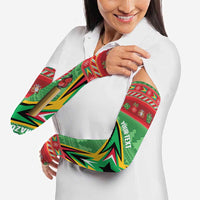 Personalized Guyana Cricket Christmas Arm Sleeves Amazon Warriors Merry Xmas - Wonder Print Shop