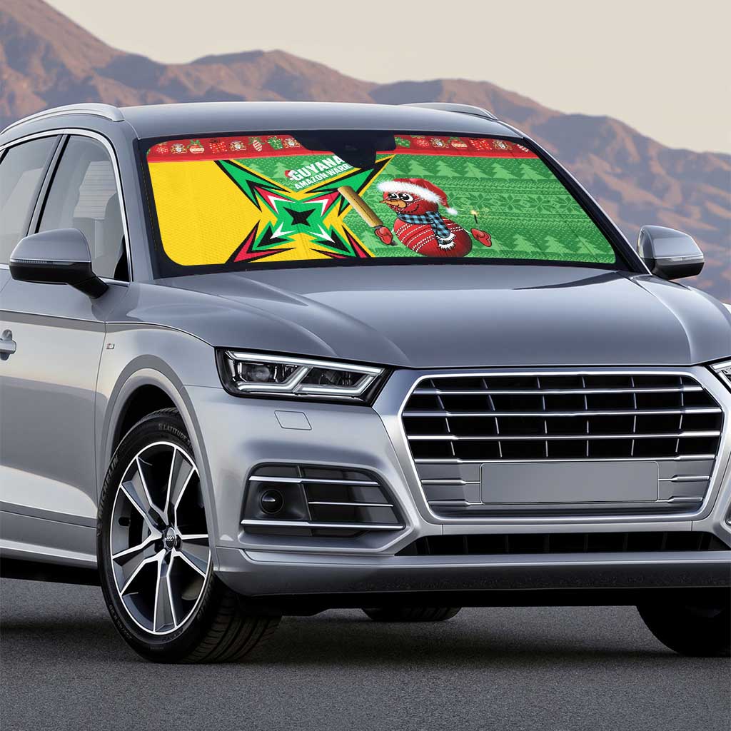 Guyana Cricket Christmas Auto Sun Shade Amazon Warriors Merry Xmas - Wonder Print Shop