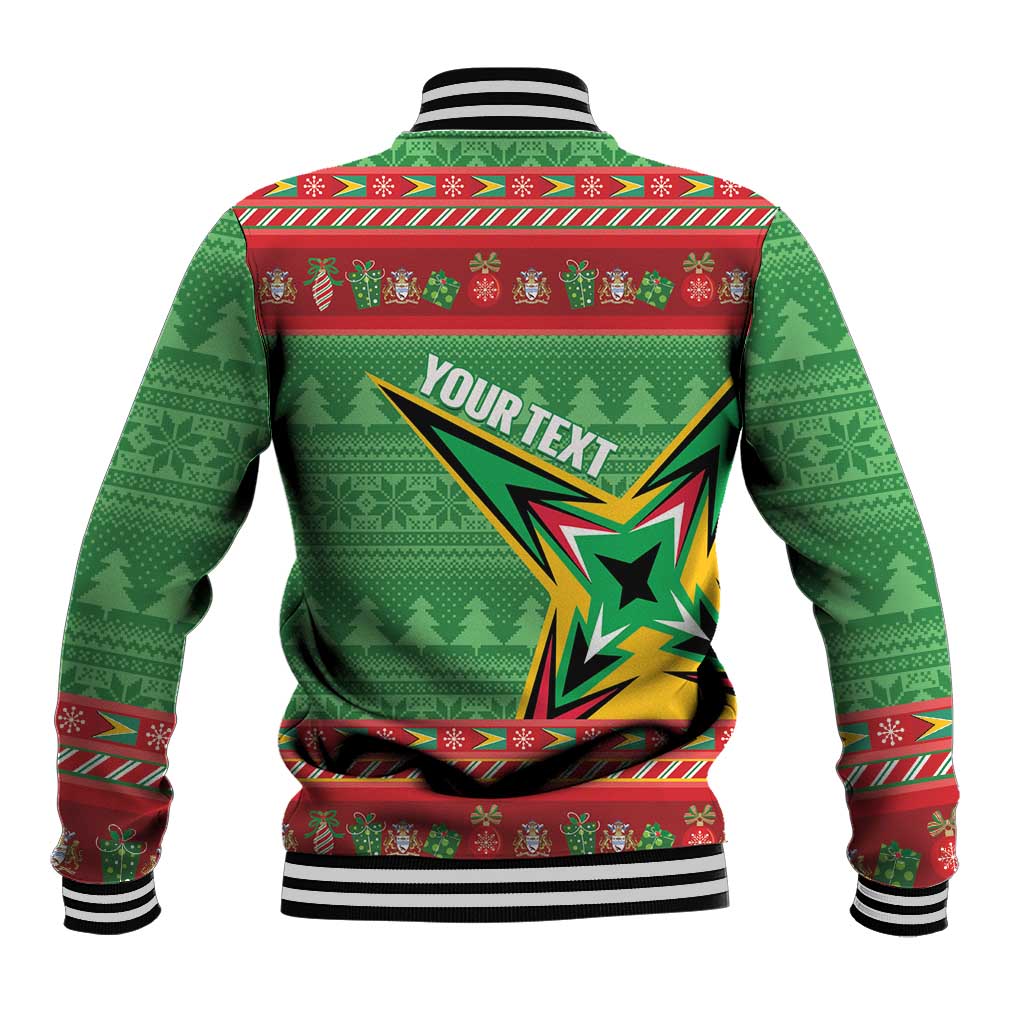 Personalized Guyana Cricket Christmas Baseball Jacket Amazon Warriors Merry Xmas - Wonder Print Shop