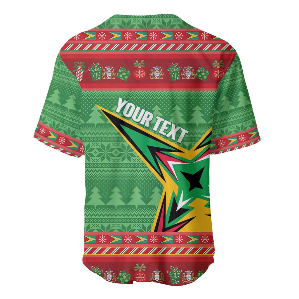 Personalized Guyana Cricket Christmas Baseball Jersey Amazon Warriors Merry Xmas - Wonder Print Shop