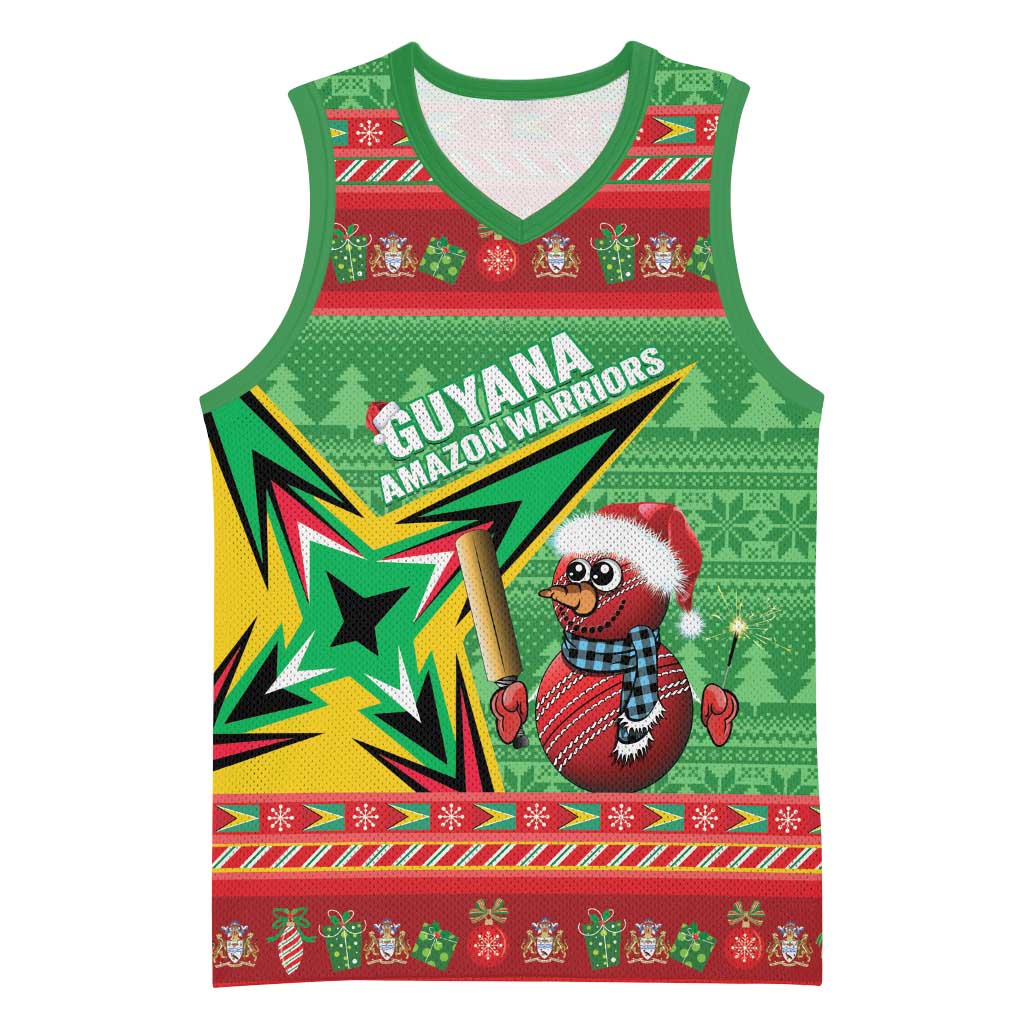 Personalized Guyana Cricket Christmas Basketball Jersey Amazon Warriors Merry Xmas - Wonder Print Shop