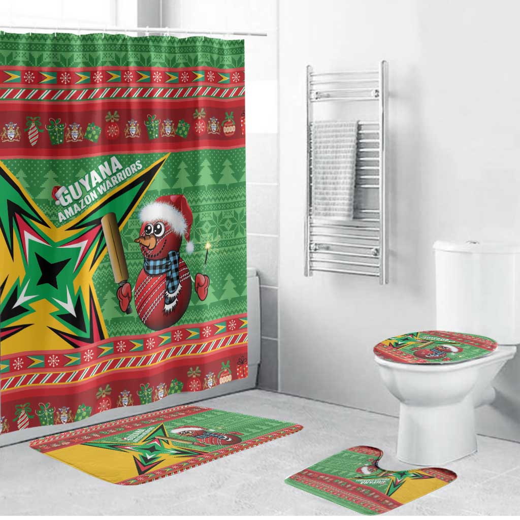 Guyana Cricket Christmas Bathroom Set Amazon Warriors Merry Xmas - Wonder Print Shop
