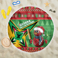 Guyana Cricket Christmas Beach Blanket Amazon Warriors Merry Xmas - Wonder Print Shop