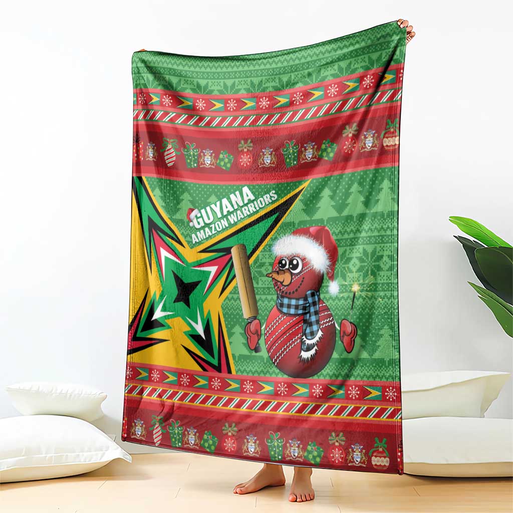 Guyana Cricket Christmas Blanket Amazon Warriors Merry Xmas - Wonder Print Shop